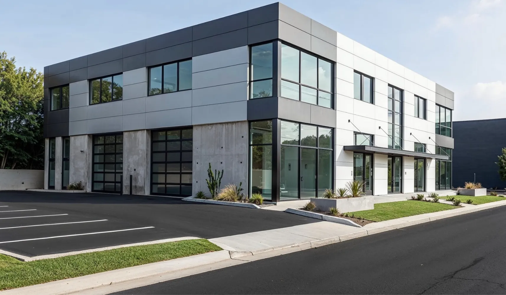 Commercial remodeling project in Los Angeles with a modern office building renovation
