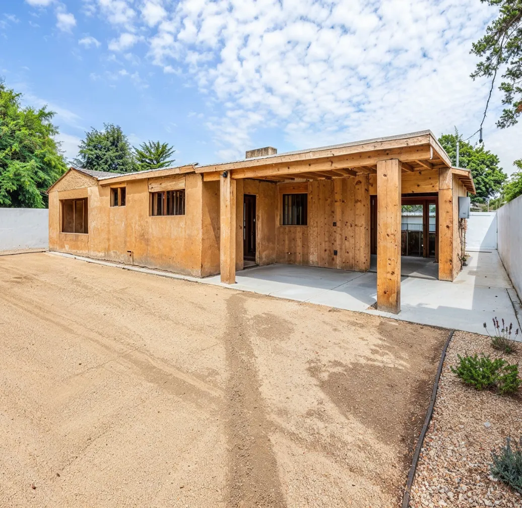 ADU construction in Los Angeles CA showing backyard accessory dwelling unit being built with modern design and structural framing